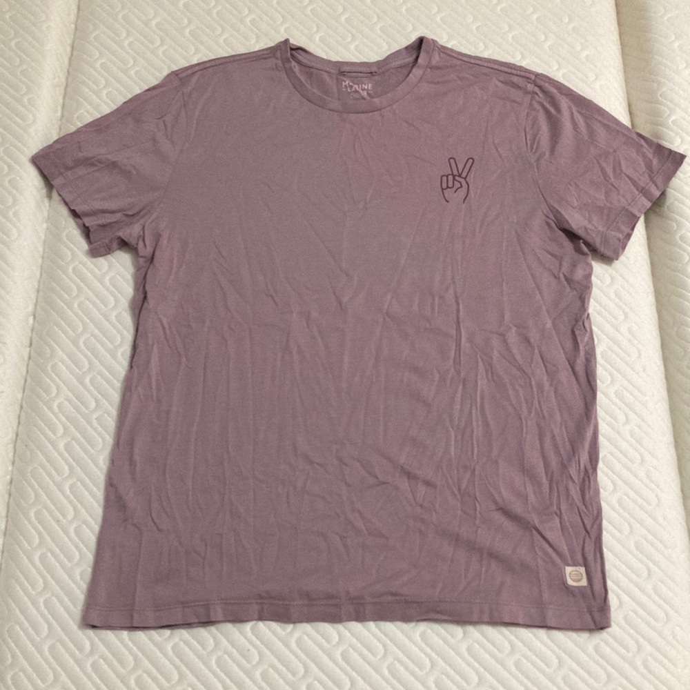 NWOT Marine Layer Shirt Lilac Purple Peace Sign Cotton Tencel Modal Medium